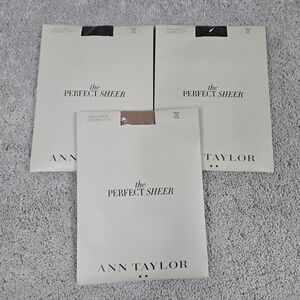 Ann Taylor The Perfect Sheer Tights Lot Of 3 Black Natural